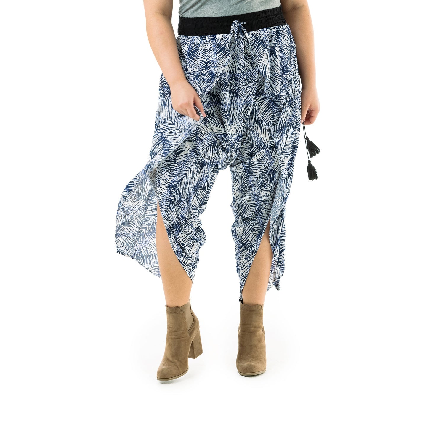 Black Flap Harem Pants