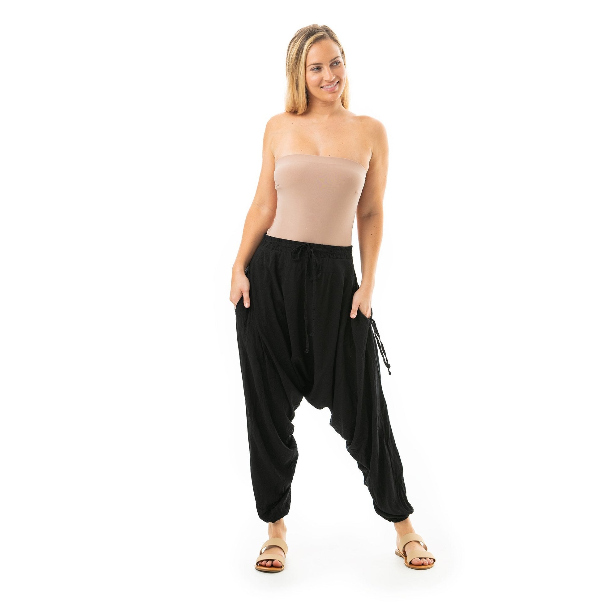 harem pant studio shoot black pants#black