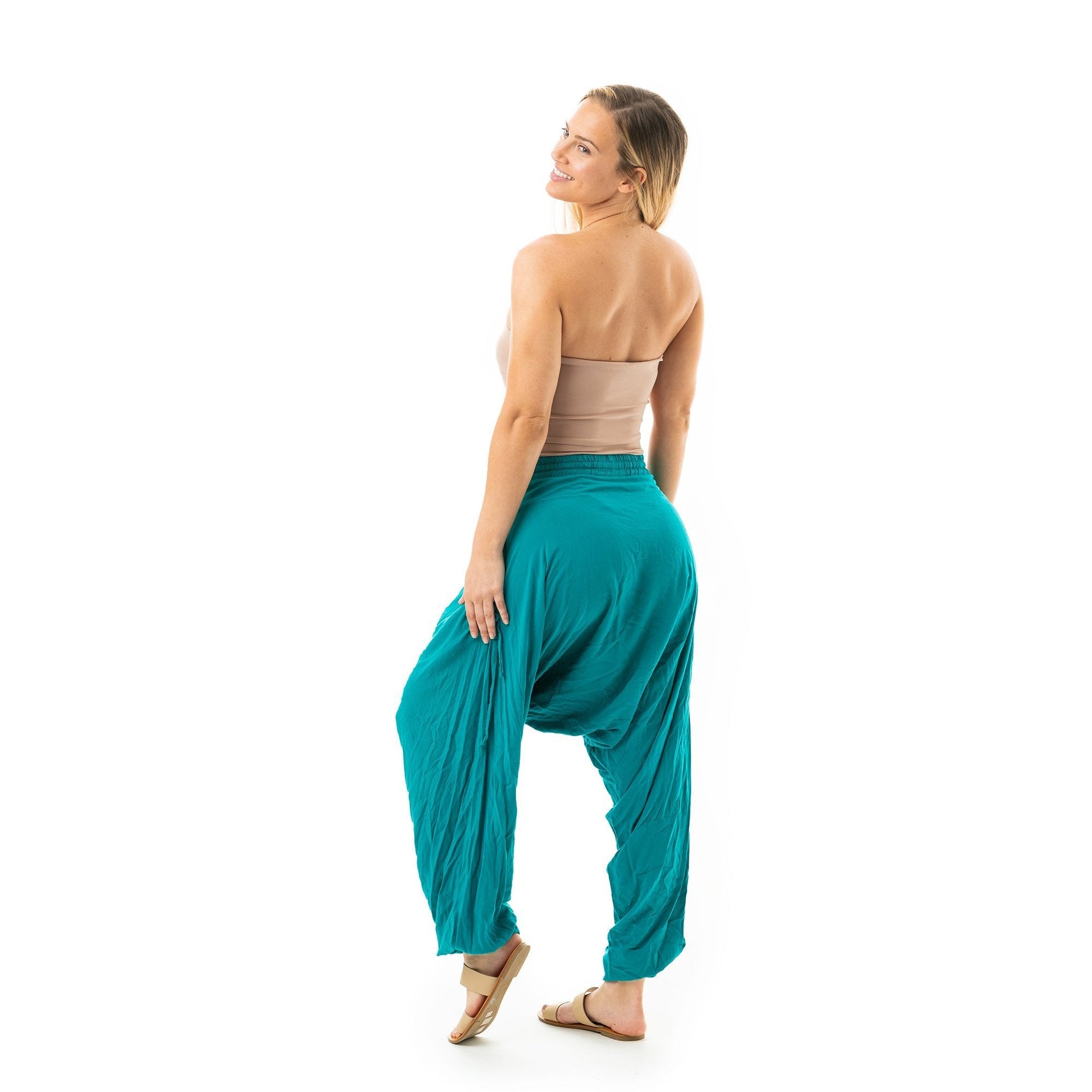 harem boho pants#color_sky