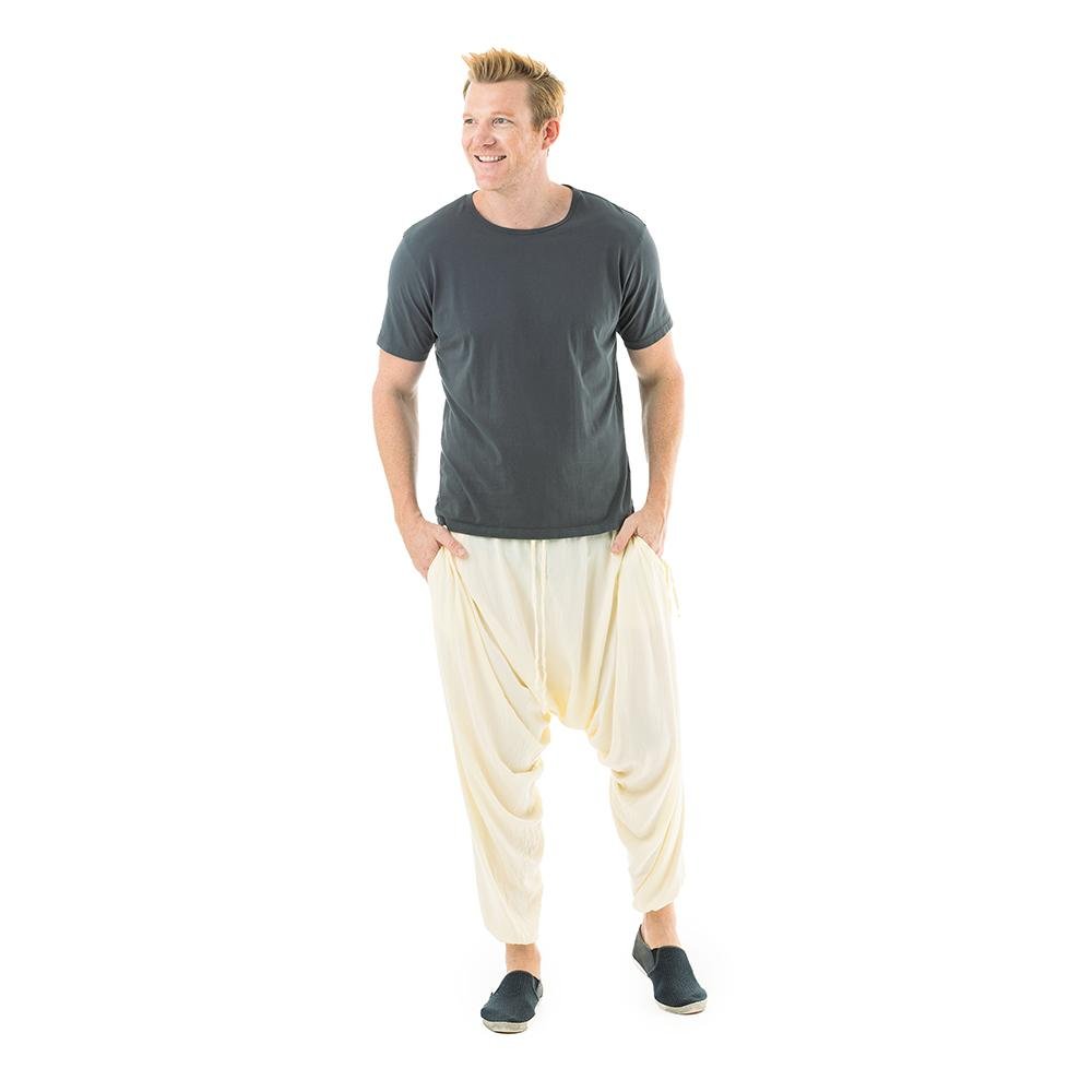 mens harem pants#color_crème