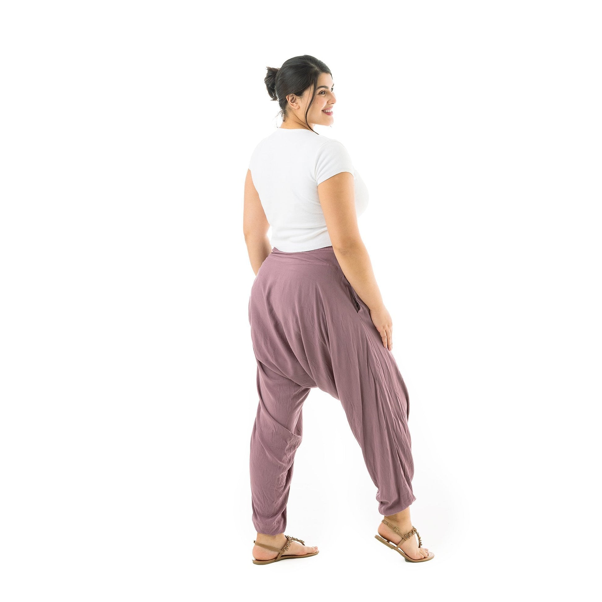 plus size harem pants#color_lavender