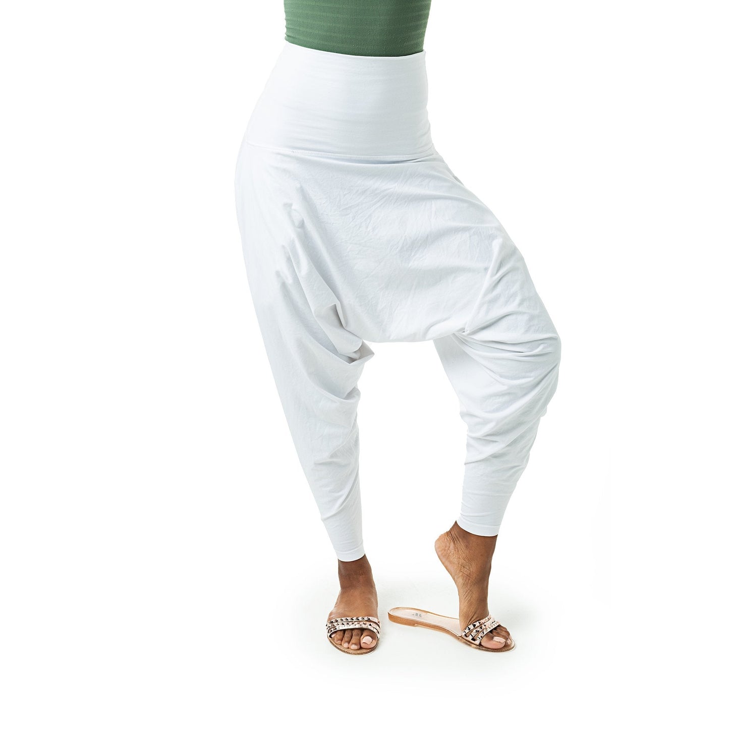 harem legging pants#color_white