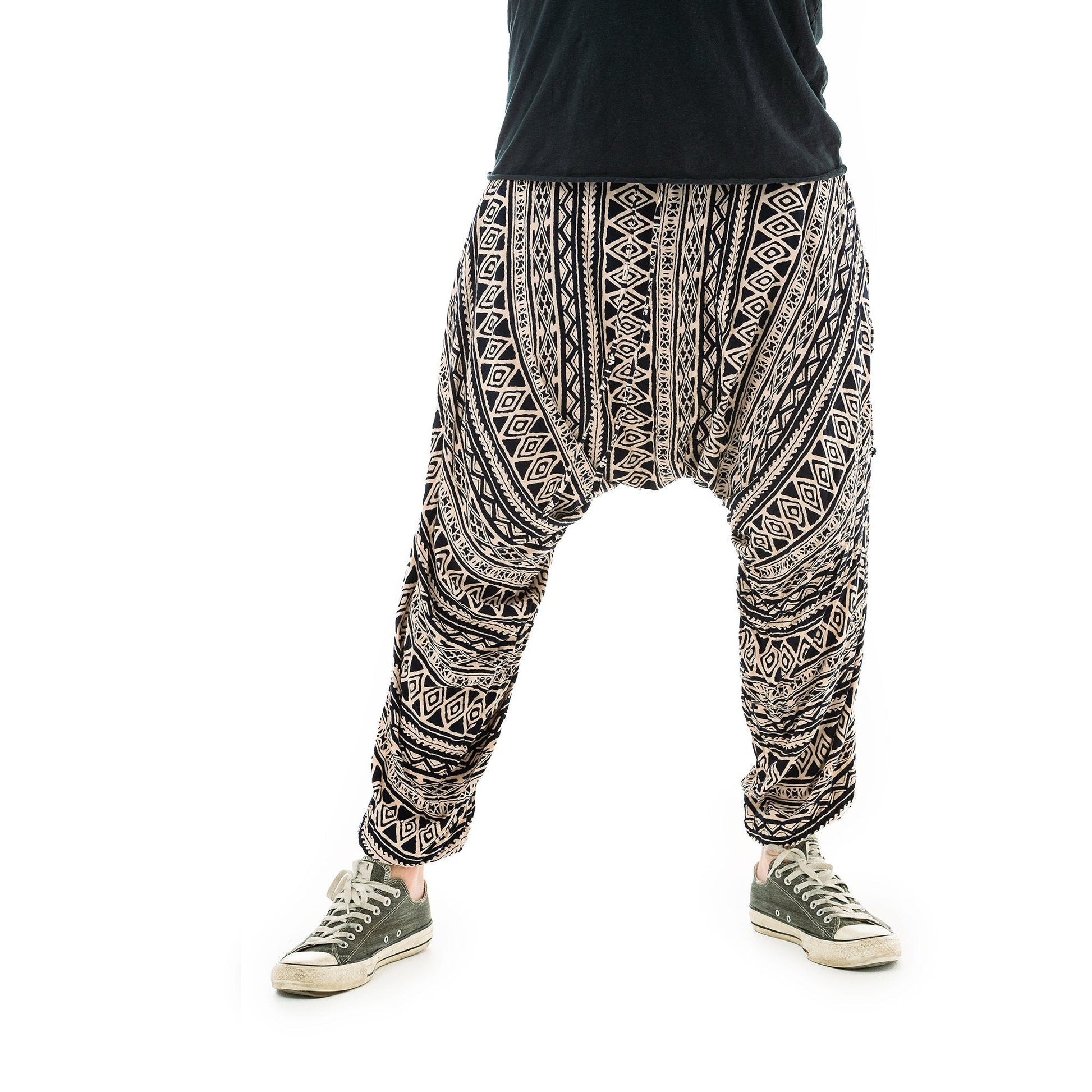 boho pants for men#color_beige-triangle-tribal